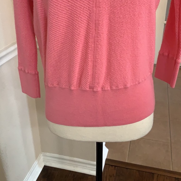 Talbots pink crew neck long sleeve merino wool knit sweater MED - Picture 7 of 16